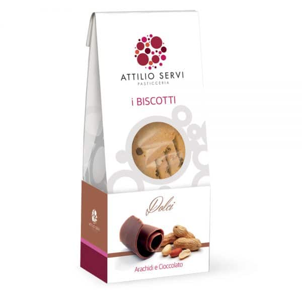 Biscotti dolci artigianali con arachidi e cioccolato Attilio Servi
