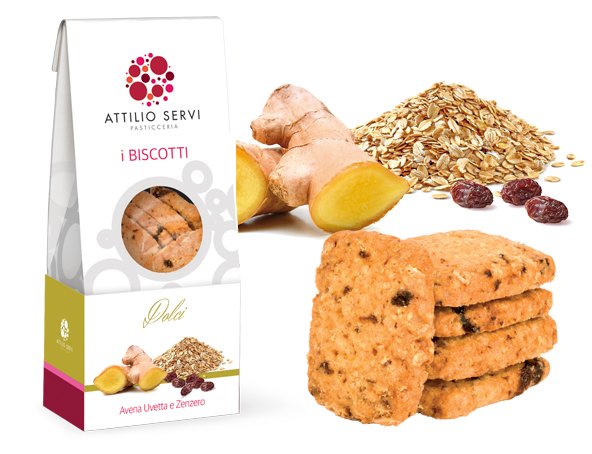 Biscotti avena, uvetta e zenzero Attilio Servi