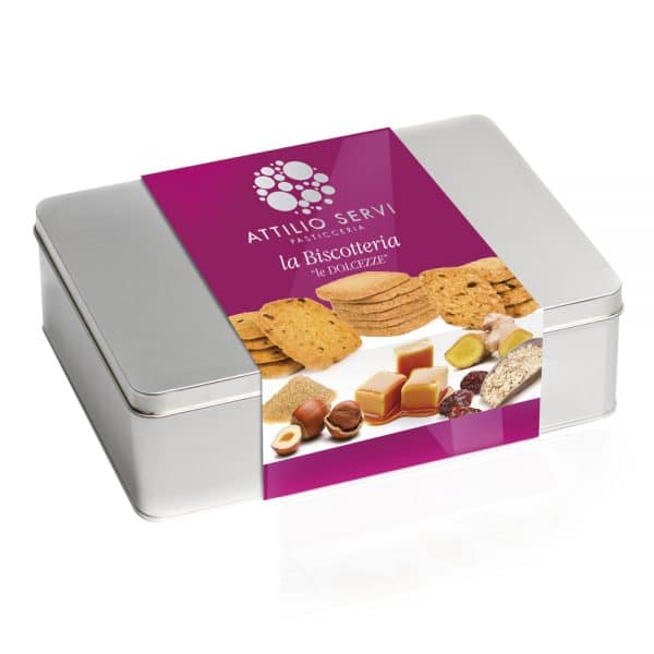 Contenitore in latta per i biscotti artigianali Attilio Servi