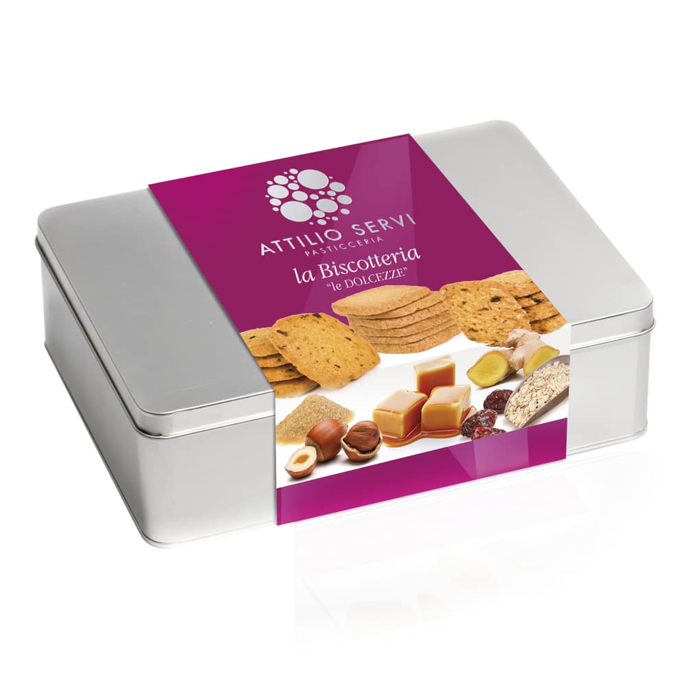 Contenitore in latta per i biscotti artigianali Attilio Servi
