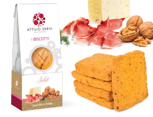 Biscotti salati con speck, noci e Asiago Attilio Servi