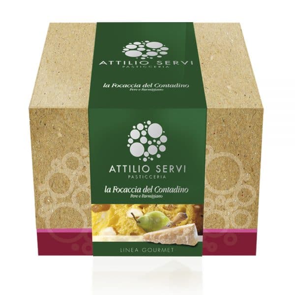 Focaccia salata artigianale pere e parmigiano