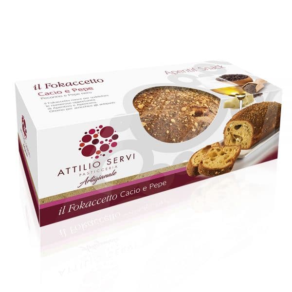 Focaccia salata artigianale cacio e pepe Attilio Servi