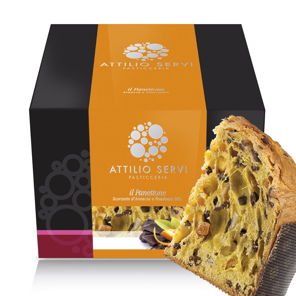 Panettone artigianale con cioccolato fondente al 60% Attilio servi