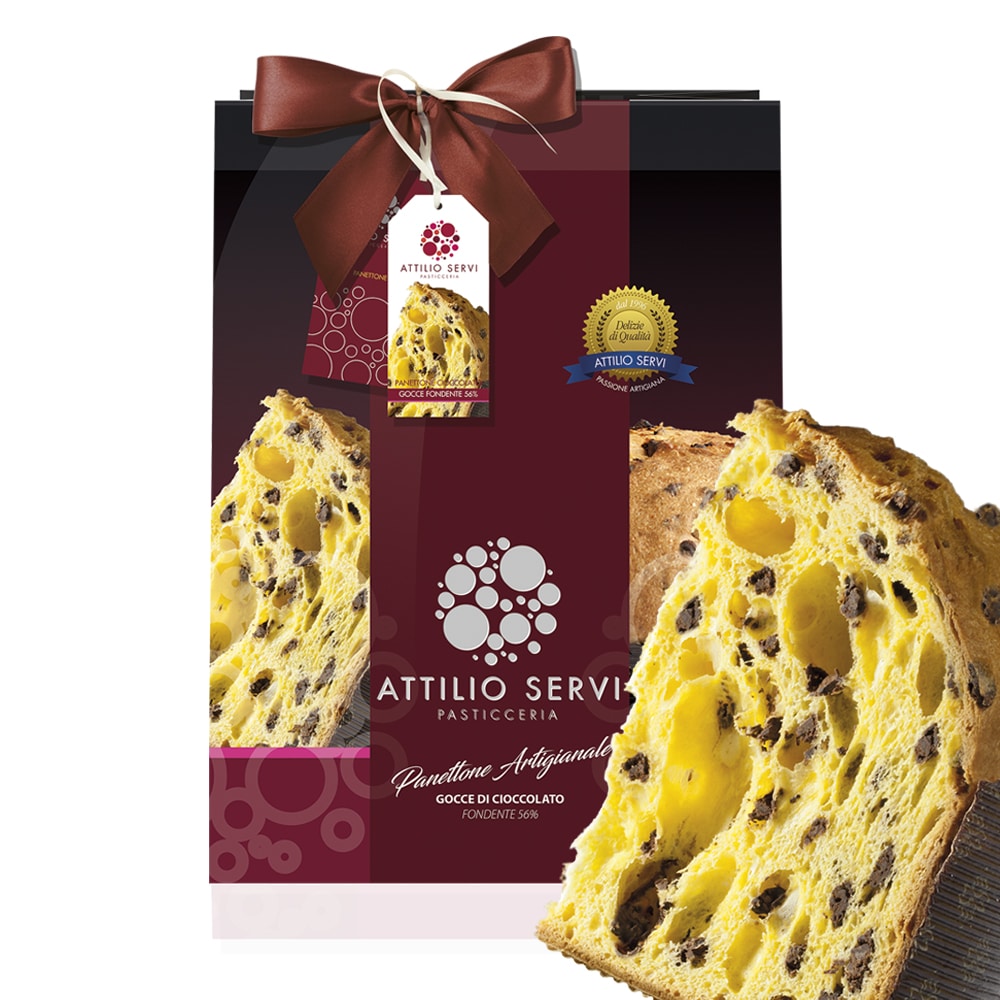 Panettone al cioccolato artigianale fondente al 56% Attilio Servi