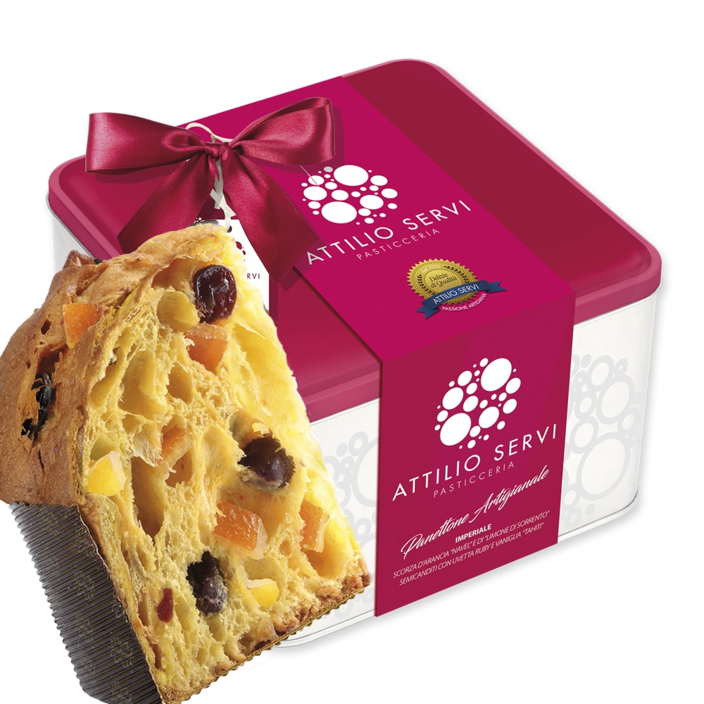 Panettone artigianale classico Attilio Servi in confezione in latta