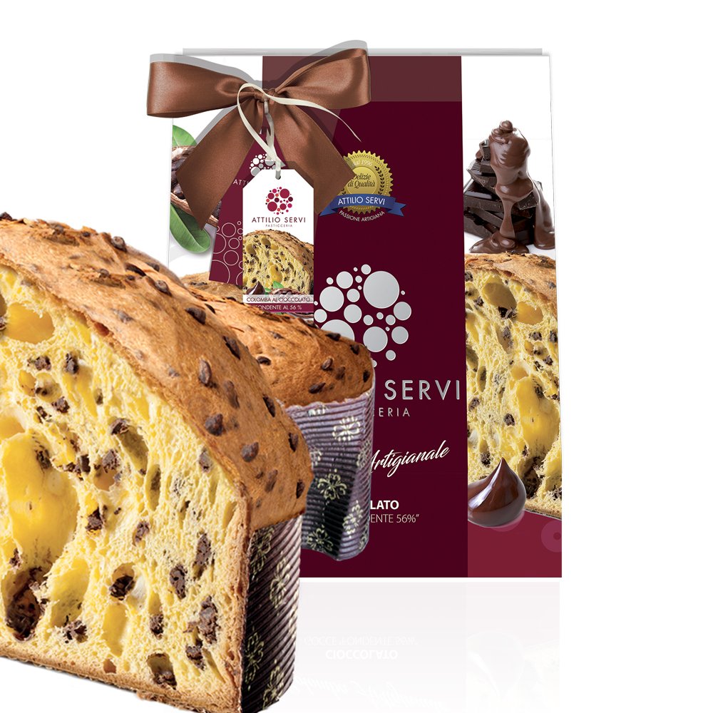 Colomba artigianale con gocce di cioccolato fondente Attilio Servi